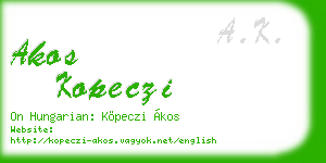 akos kopeczi business card